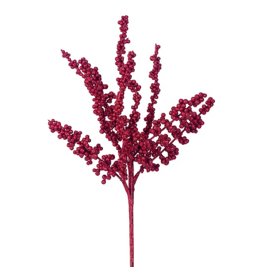 Vickerman 18" Christmas Red Glittery Berry Spray | Michaels®